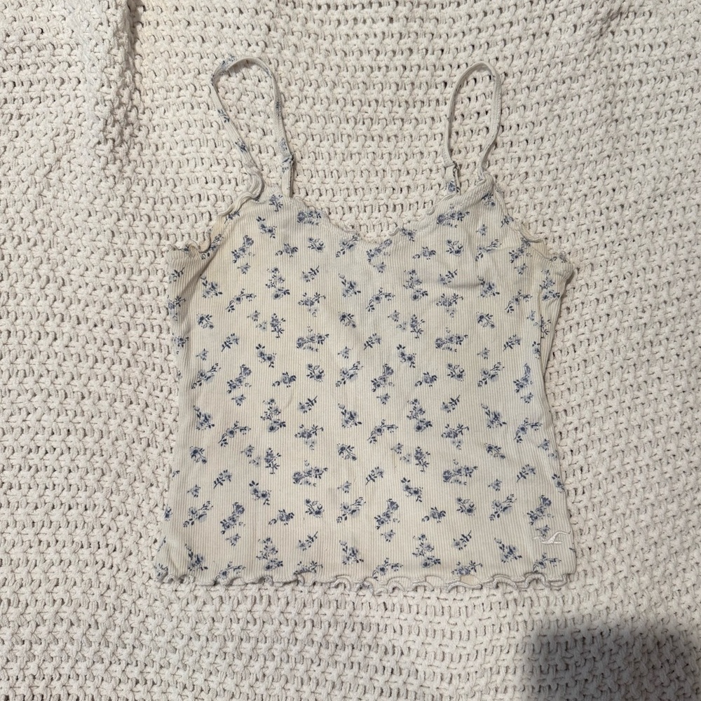 Hollister Cream Fitted Camisole with Spaghetti Straps